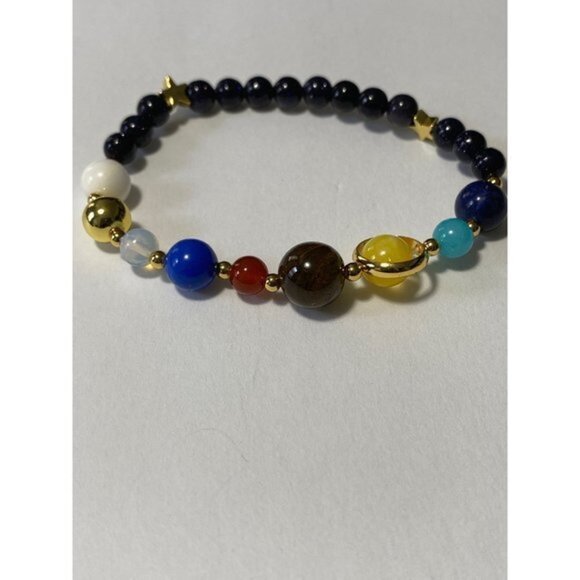 Universe Galaxy the Eight Planets Bracelet-Solar System Natural Stone Bead Brace - Picture 4 of 6